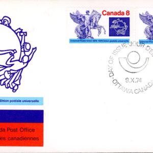 Canada OFDC#648-9 - Universal Postal Union Centenary (1974) 1 x 8¢, 1 x 15¢