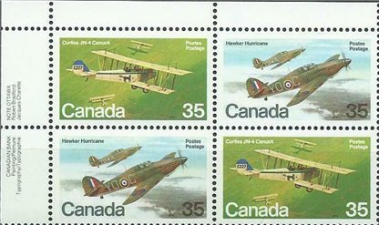 Canada PB#876a - Military Aircraft (1980) 2 x 35¢