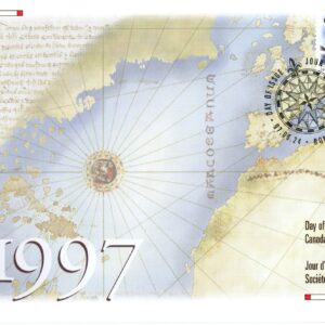 Canada FDC#1649 - Cabot's ship, Matthew, with map and globe in background (1997) 45¢
