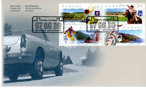 Canada FDC#1653a - Scenic Highways-1 (1997) 4 x 45¢