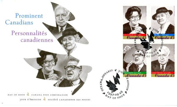 Canada FDC#1664b - Prominent Canadians (1997) 4 x 45¢ - Image 2