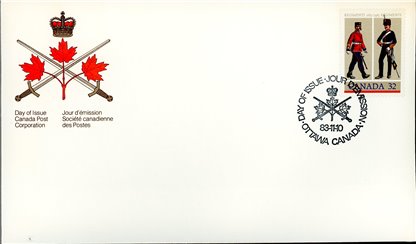 Canada OFDC#1007 - Royal Canadian Regiment/British Columbia Regiment (1983) 32¢
