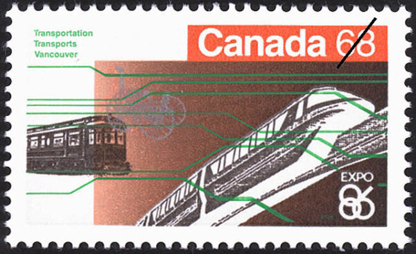 Canada Stamp #1093 - Transportation (1986) 68¢ - Image 2