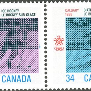 Canada Stamp #1112a - 1988 Olympic Winter Games (1986) 2 x 34¢