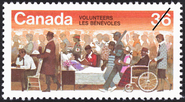 Canada Stamp #1132i - Canadian Volunteers (1987) 36¢ - Image 2