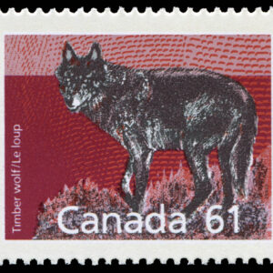 Canada Stamp #1175a - Timber Wolf (1990) 61¢ Perforations 13.1 x 13.1 (June 1990)