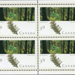 Canada Stamp #1285a - Coast Forest (1990) 4 x 39¢