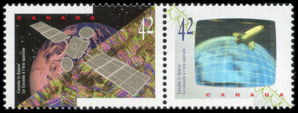 Canada Stamp #1442a - Canada in Space (1992) 2 x 42¢ - Image 2