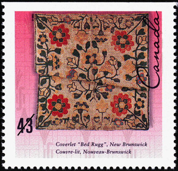 Canada Stamp #1461 - Coverlet "Bed Rugg", New Brunswick (1993) 43¢ - Image 2