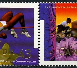 Canada Stamp #1520a - Commonwealth Games - Vancouver (1994) 2 x 43¢