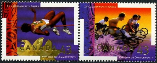 Canada Stamp #1520a - Commonwealth Games - Vancouver (1994) 2 x 43¢