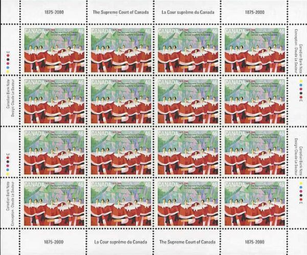 Canada SHEET#1847 - The Assembled Supreme Court Justices (2000) 46¢