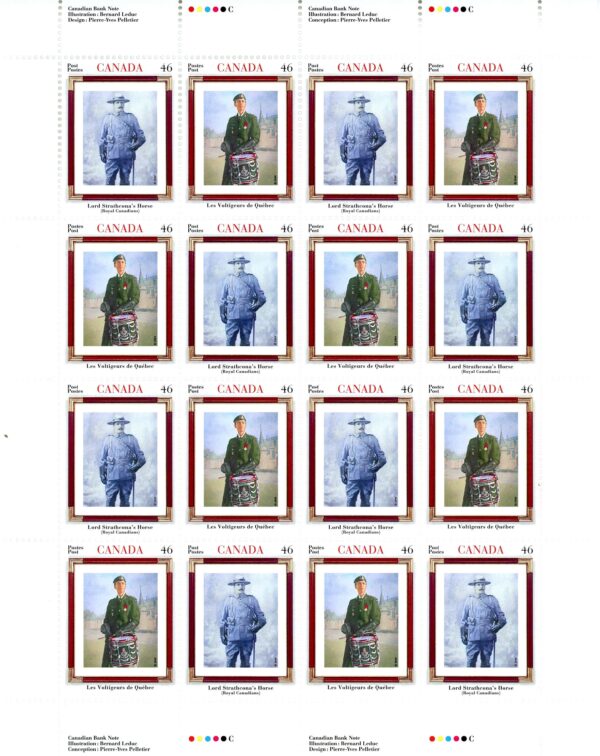 Canada SHEET#1877a - Canadian Regiments (2000) 2 x 46¢
