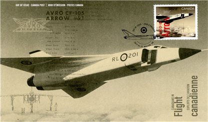 Canada FDC#3175 - Avro CF-105 Arrow (2019) P (90¢)