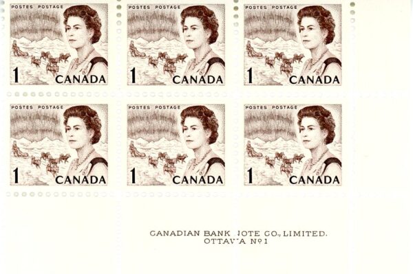 Canada PB(3)#454 - Queen Elizabeth II & Northern Lights (1967) 1¢ - Image 2