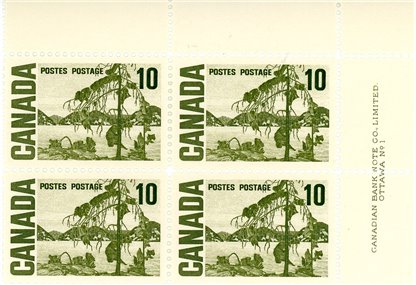 Canada PB#462IV - Jack Pine, by Tom Thompson (1967) 10¢ PLATE3