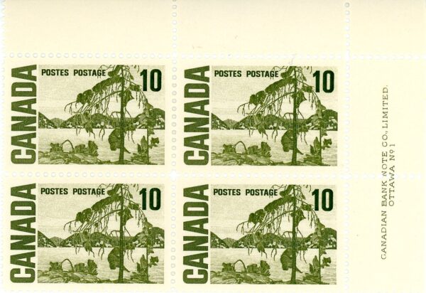 Canada PB#462V - Jack Pine, by Tom Thompson (1967) 10¢ PLATE3