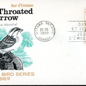 Canada FDC#496 - White-Throated Sparrow (1969) 6¢