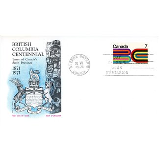 Canada FDC#552 - Stylized BC (1971) 7¢