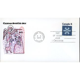 Canada FDC#554i - Snowflake (1971) 6¢