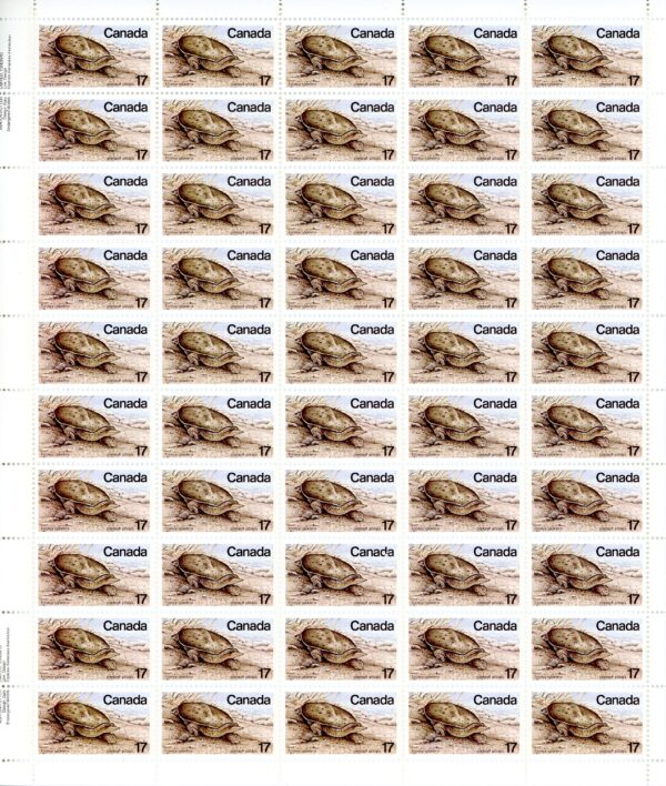 Canada SHEET#813 - Spiny Soft-Shelled Turtle (1979) 17¢