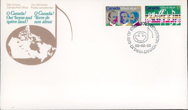 Canada Stamp #858a - O Canada Centenary (1980) 2 x 17¢