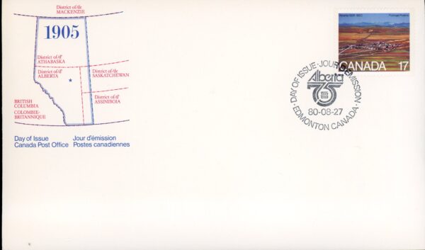 Canada OFDC PB#864 - Strip Mining, Cowley, AB (1980) 17¢ - Image 2