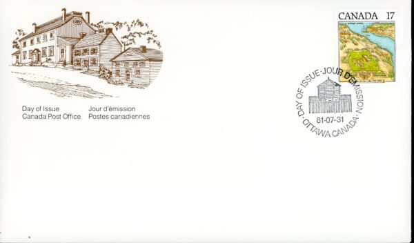 Canada OFDC#897 - Map of the Town (1981) 17¢ - Image 2