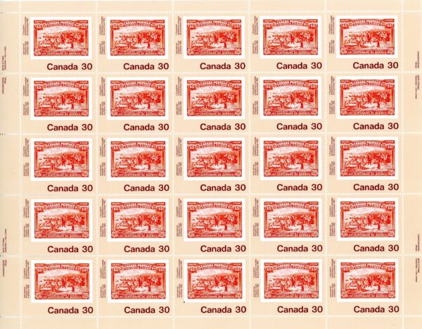 Canada SHEET#910 - Champlain's Departure (No. 102) (1982) 30¢