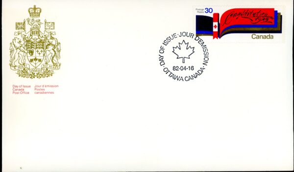 Canada OFDC PB#916 - Constitution (1982) 30¢ - Image 2