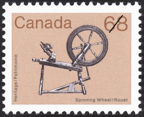 Canada Stamp #933 - Spinning Wheel (1985) 68¢ - Image 2