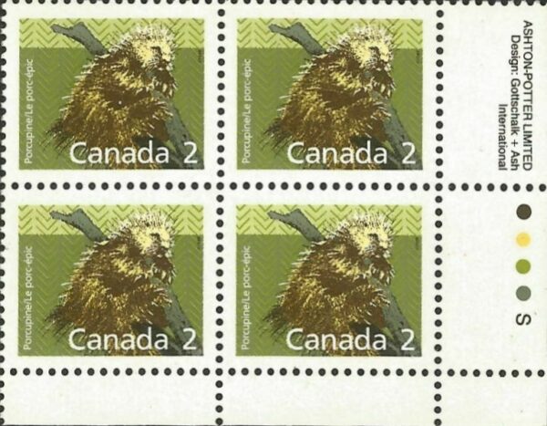 Canada PB#1156 - Porcupine (1988) 2¢ - Image 2