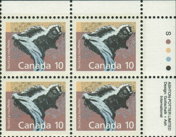 Canada PB#1160 - Skunk (1988) 10¢ - Image 2
