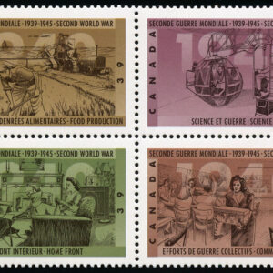 Canada Stamp #1301a - Second World War-1940 (1990) 4 x 39¢