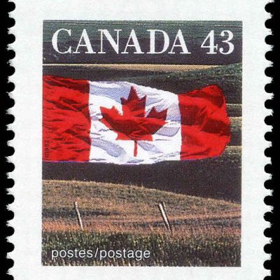 Canada Stamp #1359as - Flag over Field (1992) 43¢