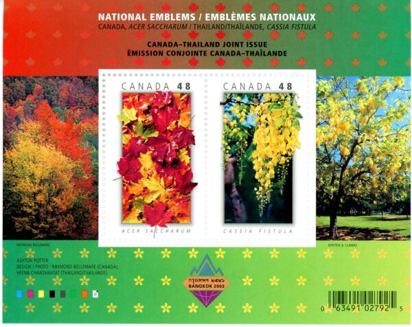 Canada Stamp #2001b - National Emblems (2003) 2 x 48¢ - Image 2