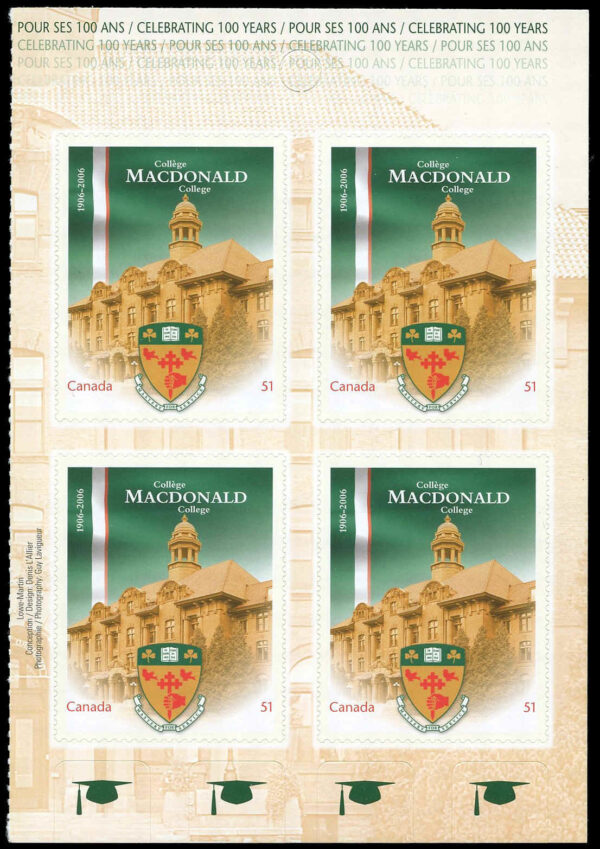 Canada Stamp #2172a - MacDonald College (2006) 4 x 51¢