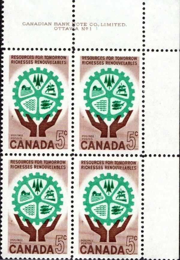 Canada PB#395 - Hands and Cogwheel (1961) 5¢