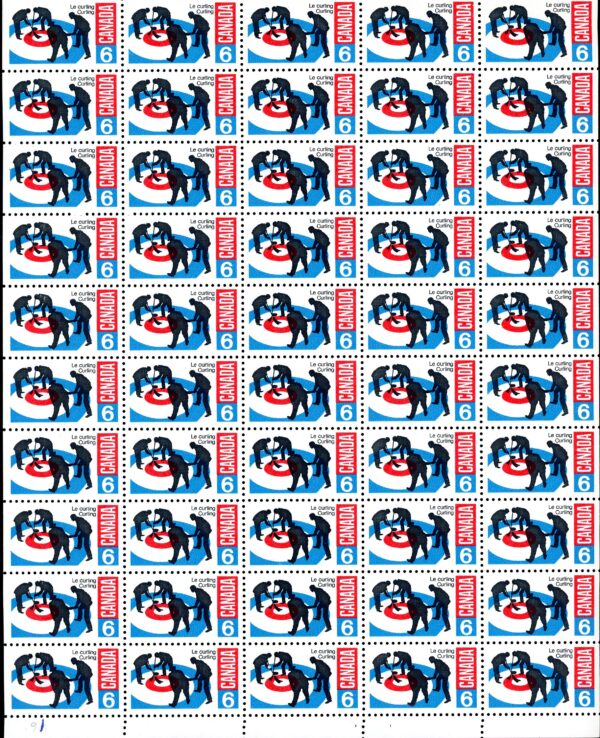 Canada SHEET#490i - Curlers on rink (1969) 6¢ -DF - Image 2