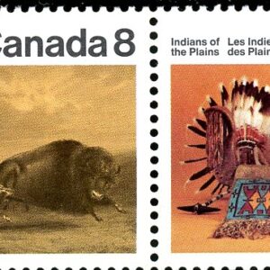 Canada Stamp #563aii - Plains Indians (1972) 2x8¢ Se-tenant pair HB/HB (562ii, 563ii)