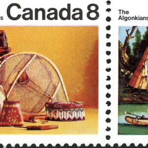 Canada Stamp #567aii - Algonkian Indians (1973) 2 x 8¢ Se-tenant pair (566ii, 567ii) HB/HB