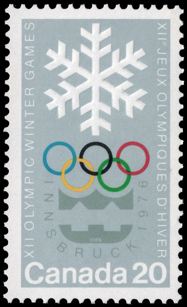 Canada Stamp #689 - Snowlake and Olympic Symbols (1976) 20¢ - Image 2