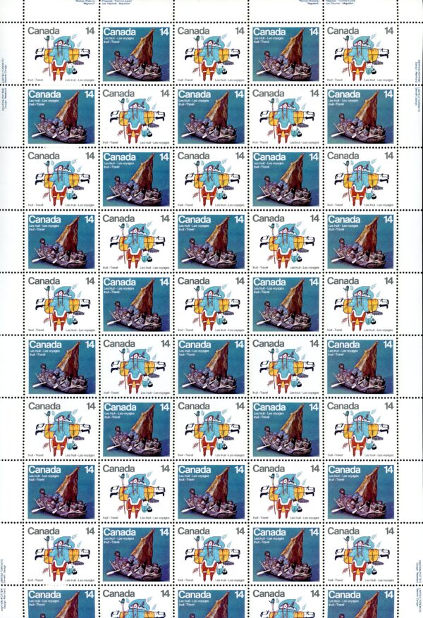 Canada SHEET#770a - Inuit-Travel (1978) 2 x 14¢