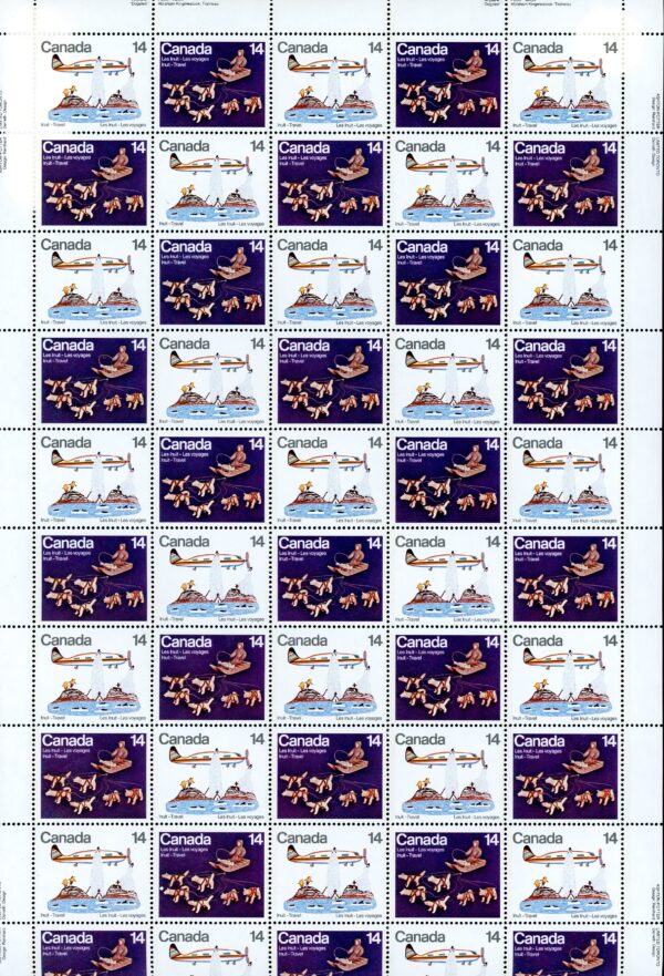 Canada SHEET#772a - Inuit-Travel (1978) 2 x 14¢