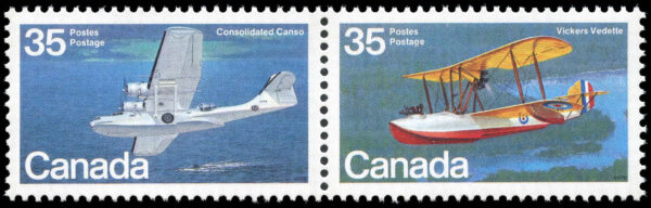 Canada Stamp #846a - Aircraft-Flying Boats (1979) 2 x 35¢