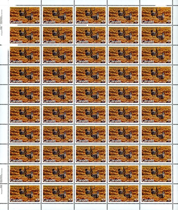 Canada SHEET#854 - Greater Prairie Chicken (1980) 17¢