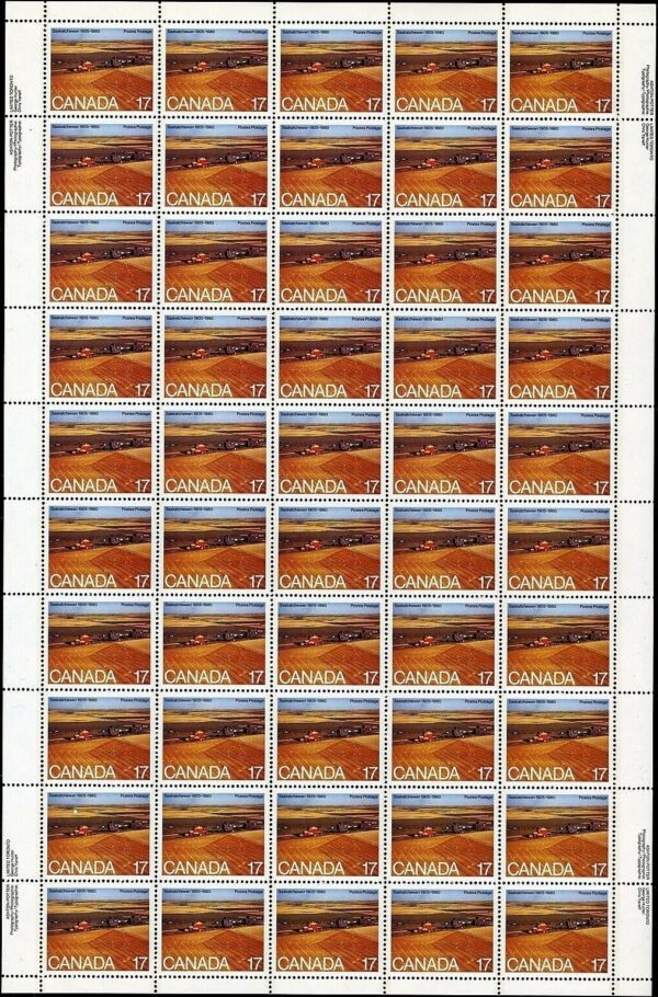 Canada SHEET#863 - Wheat Fields, Estlin, SK (1980) 17¢ - Image 2