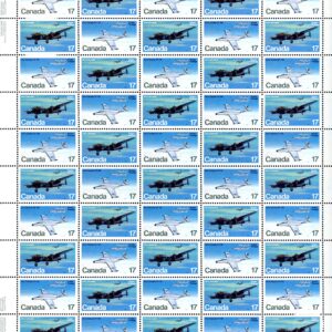 Canada SHEET#874a - Military Aircraft (1980) 2 x 17¢