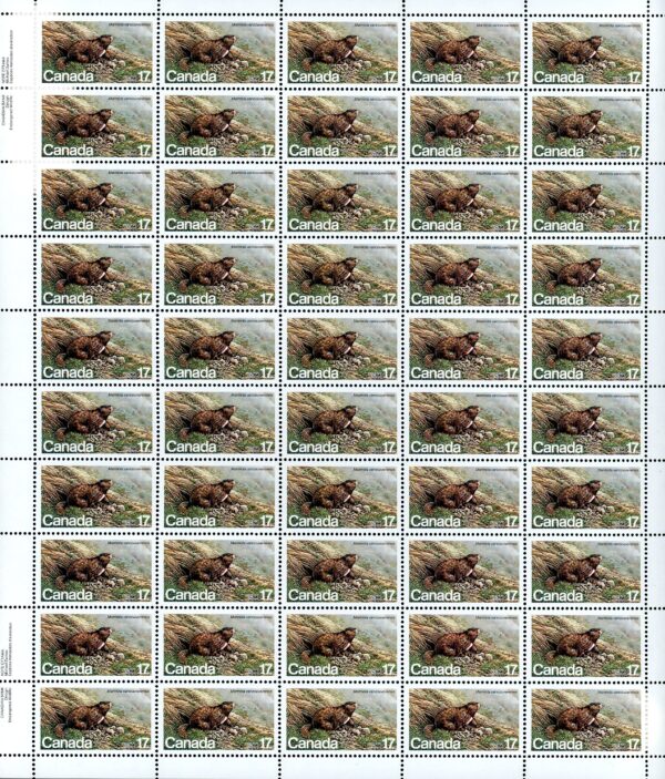 Canada SHEET#883 - Vancouver Island Marmot (1981) 17¢