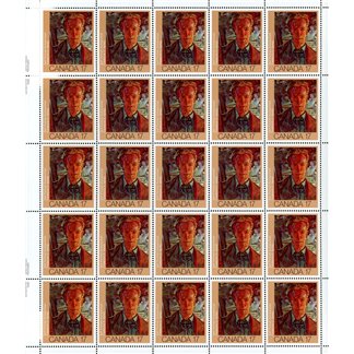Canada SHEET#888i - Self Portrait (1981) 17¢ W/PLATE BLOCKS (DULL)